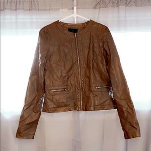 Brown leather jacket